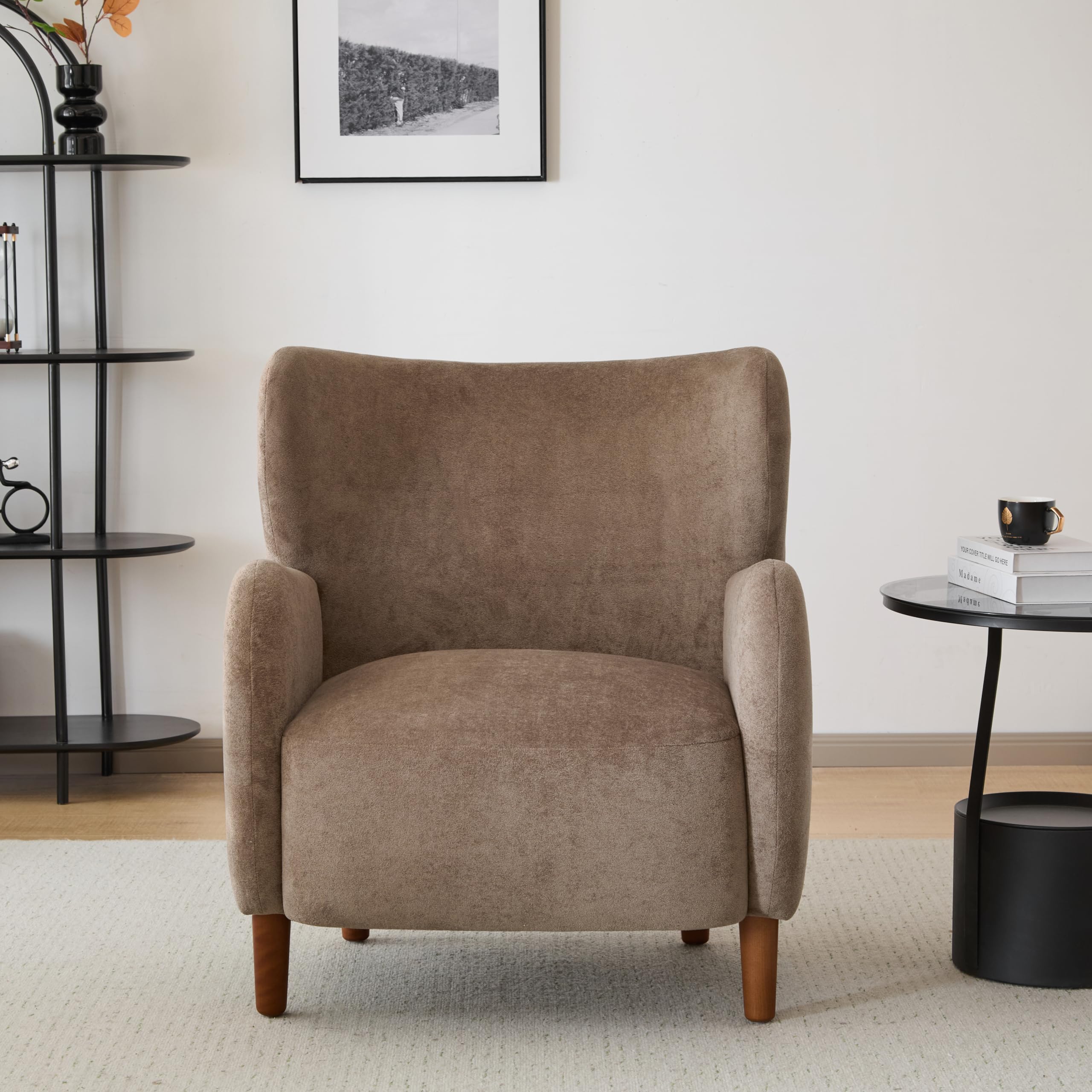 Velvet Wingback Club Chair
