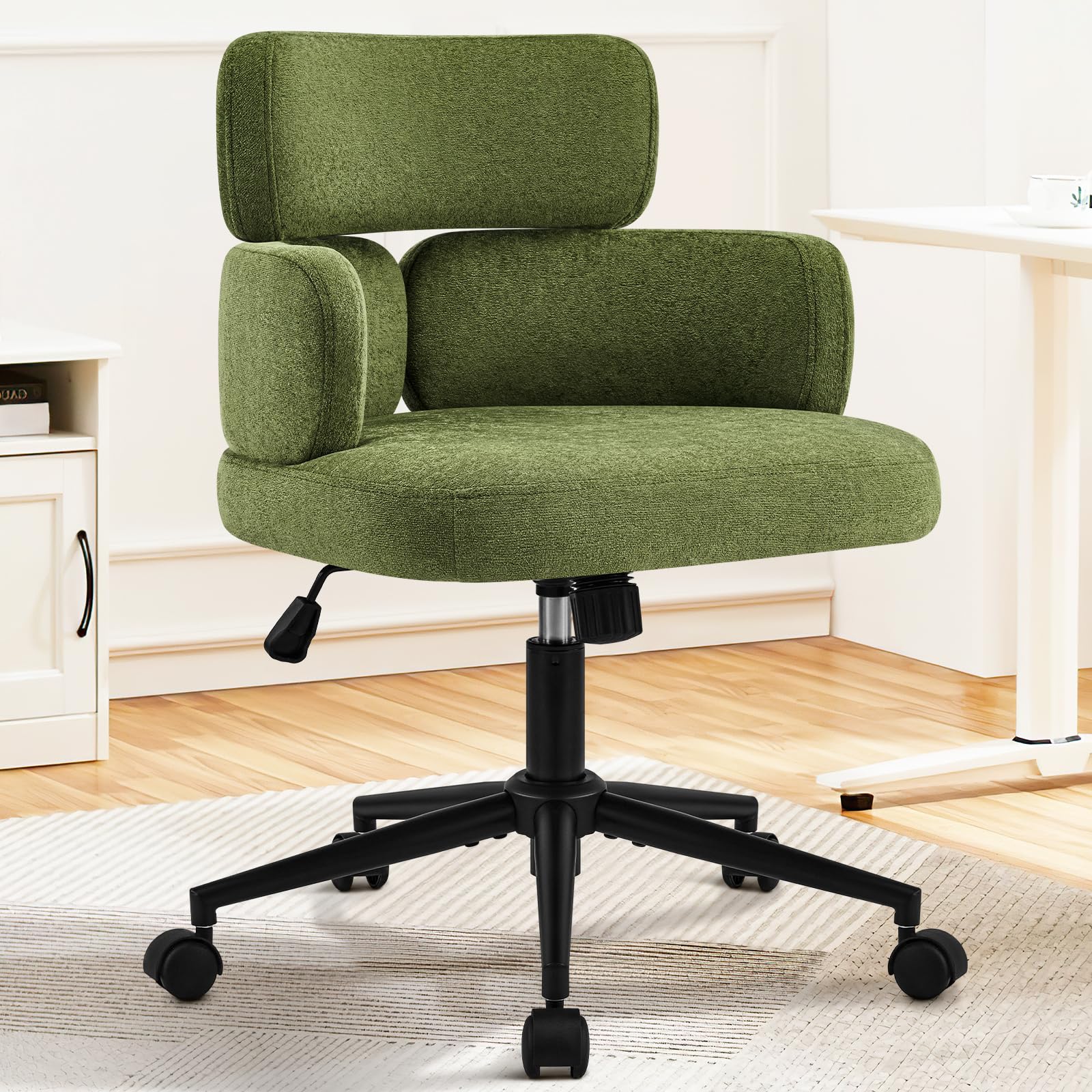 Modern Upholstered Office Chair with Wheels