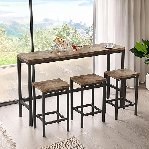 4-Piece Counter Height Dining Set with Stools