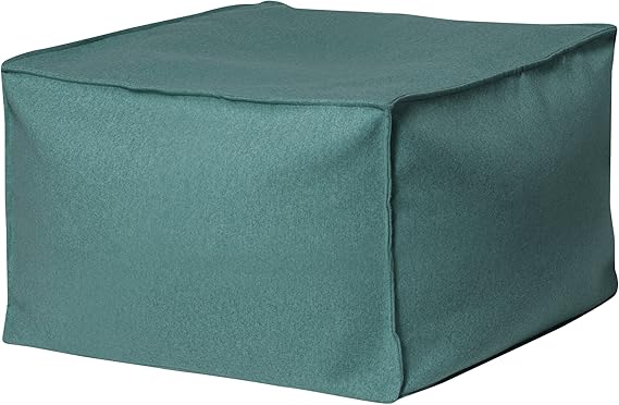 Square Faux Felt Pouf Ottoman - Salmon