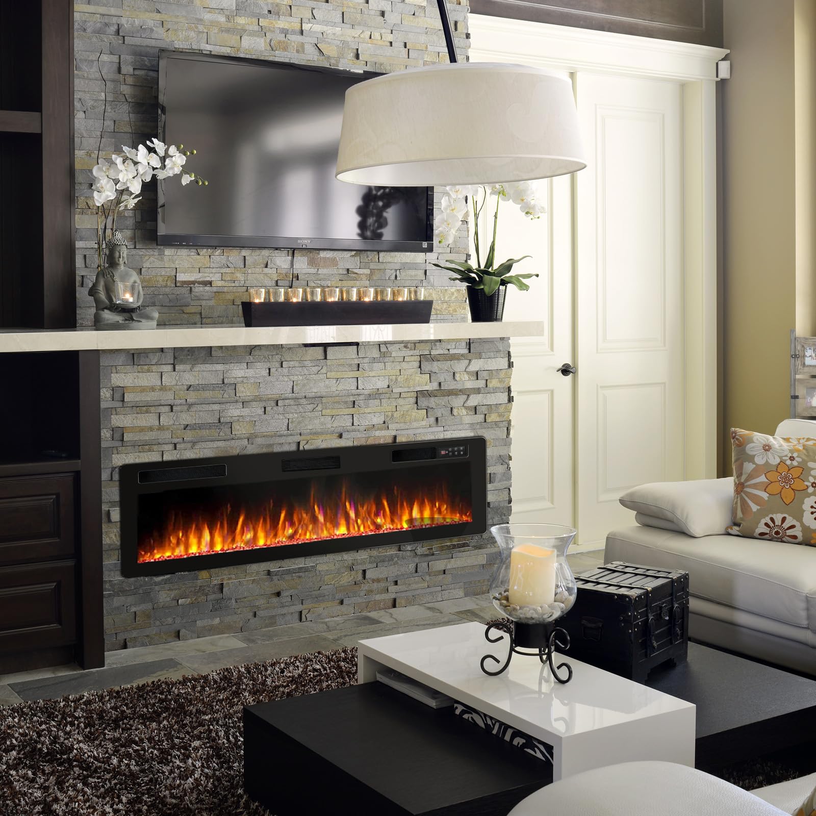 72 Inch Ultra-Thin Linear Electric Fireplace