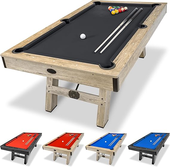 7ft Pool Table with Wood Finish and Complete Accessory Set