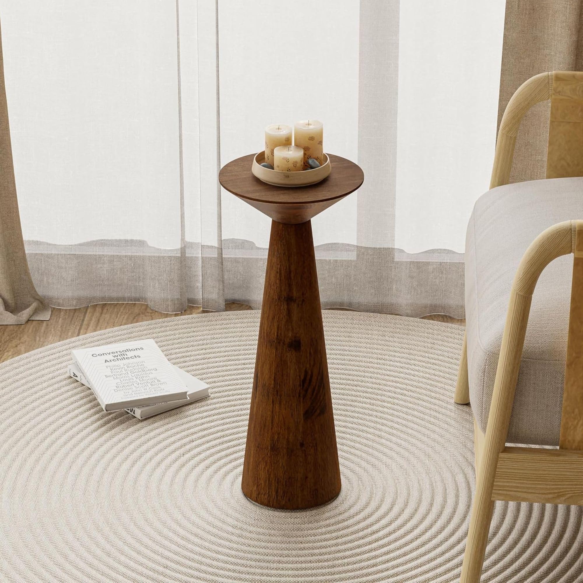 Round Martini End Table with Tapered Base