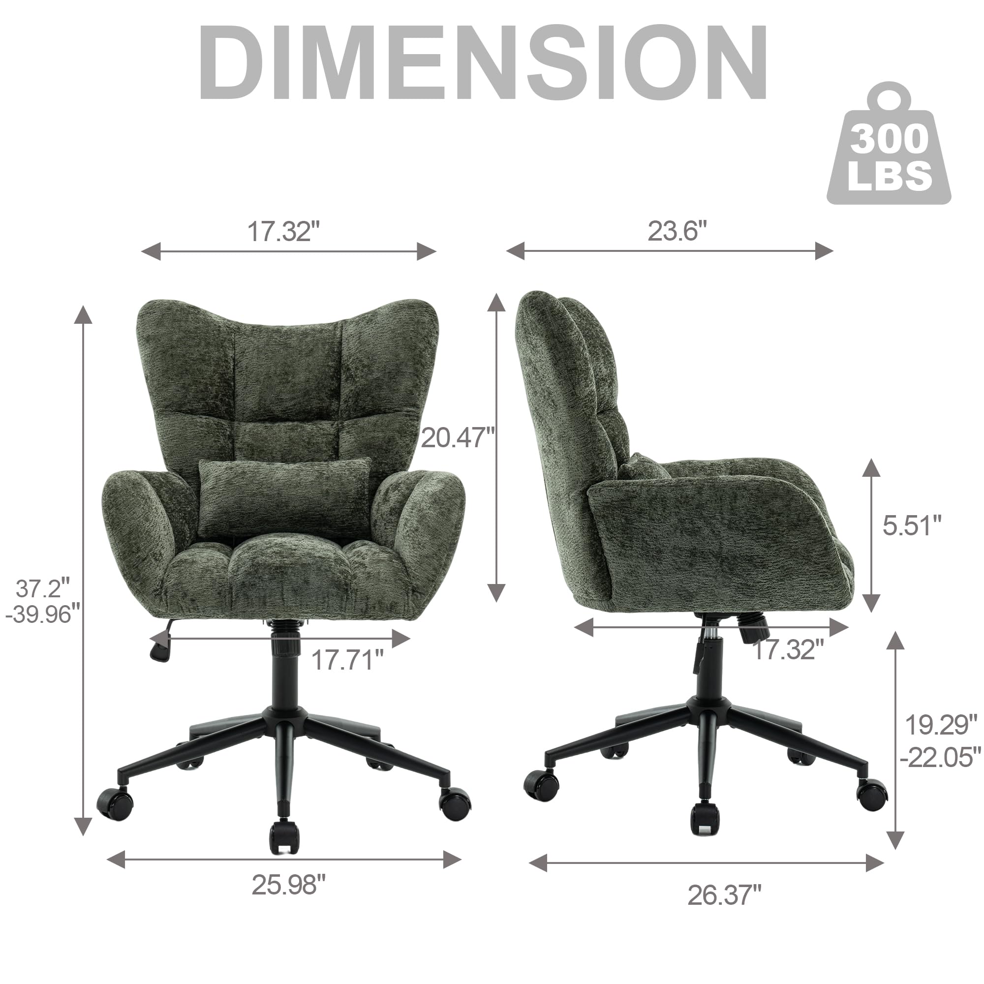 Tufted Chenille Swivel Office Chair