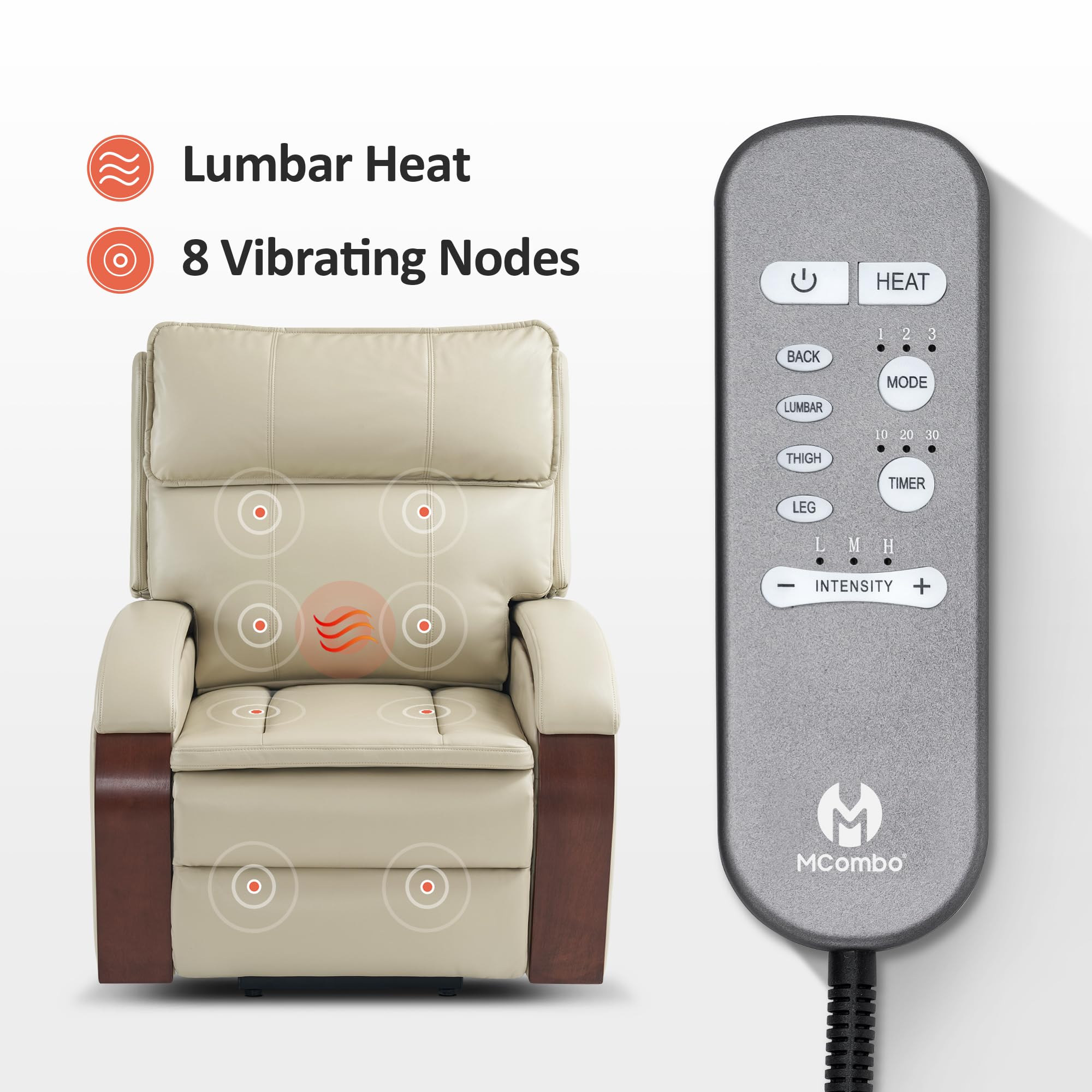 Power Lift Recliner with Massage and Heat