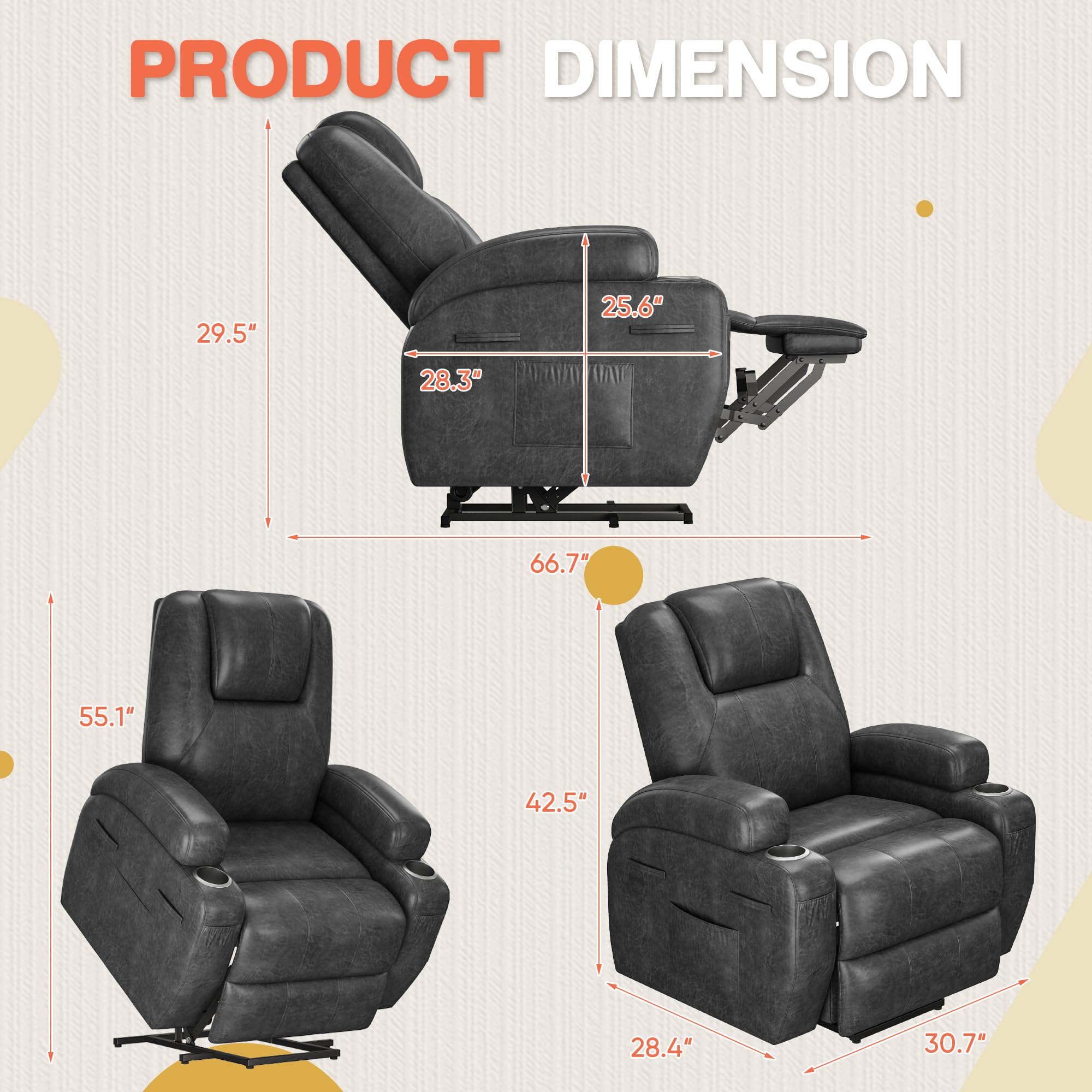 Power Lift Recliner Chair with Massage