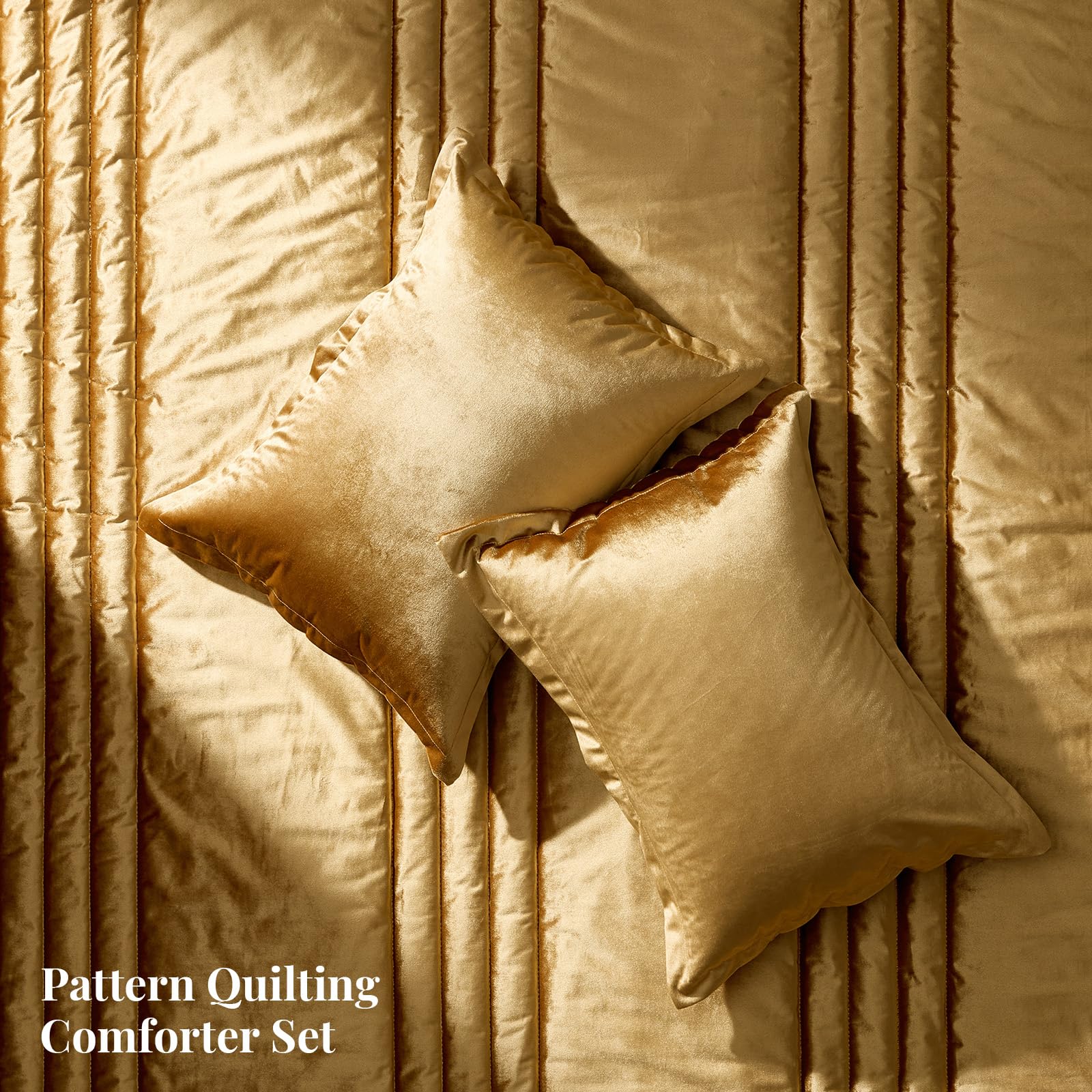 Gold Velvet King Comforter Set
