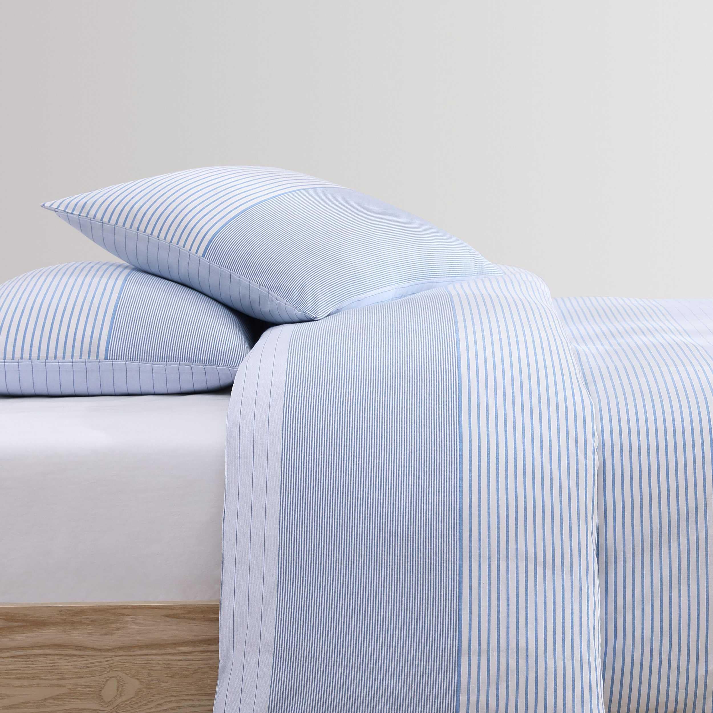 Modern Stripe Blue King Comforter Set