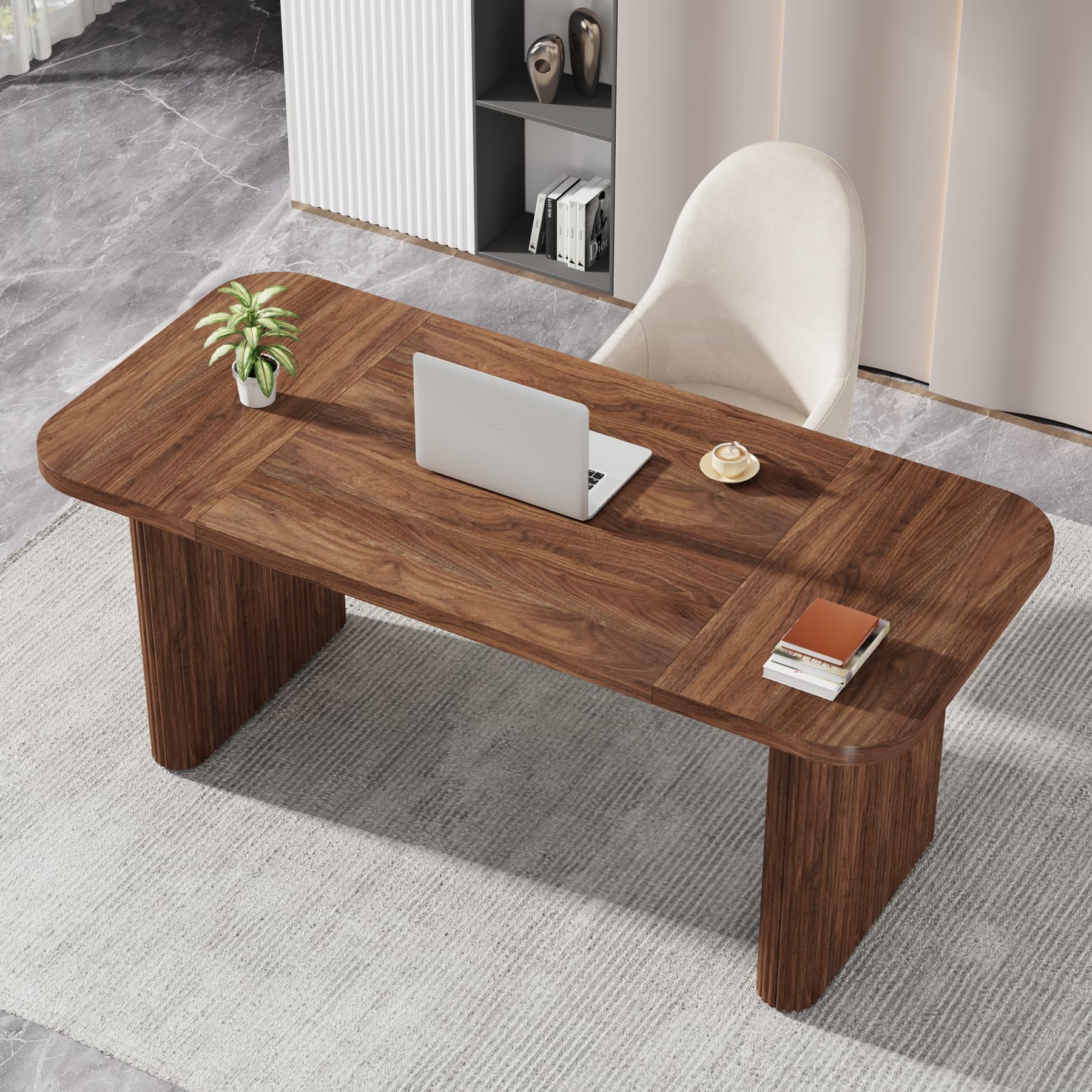 62-Inch Conference Table with Double Pedestal