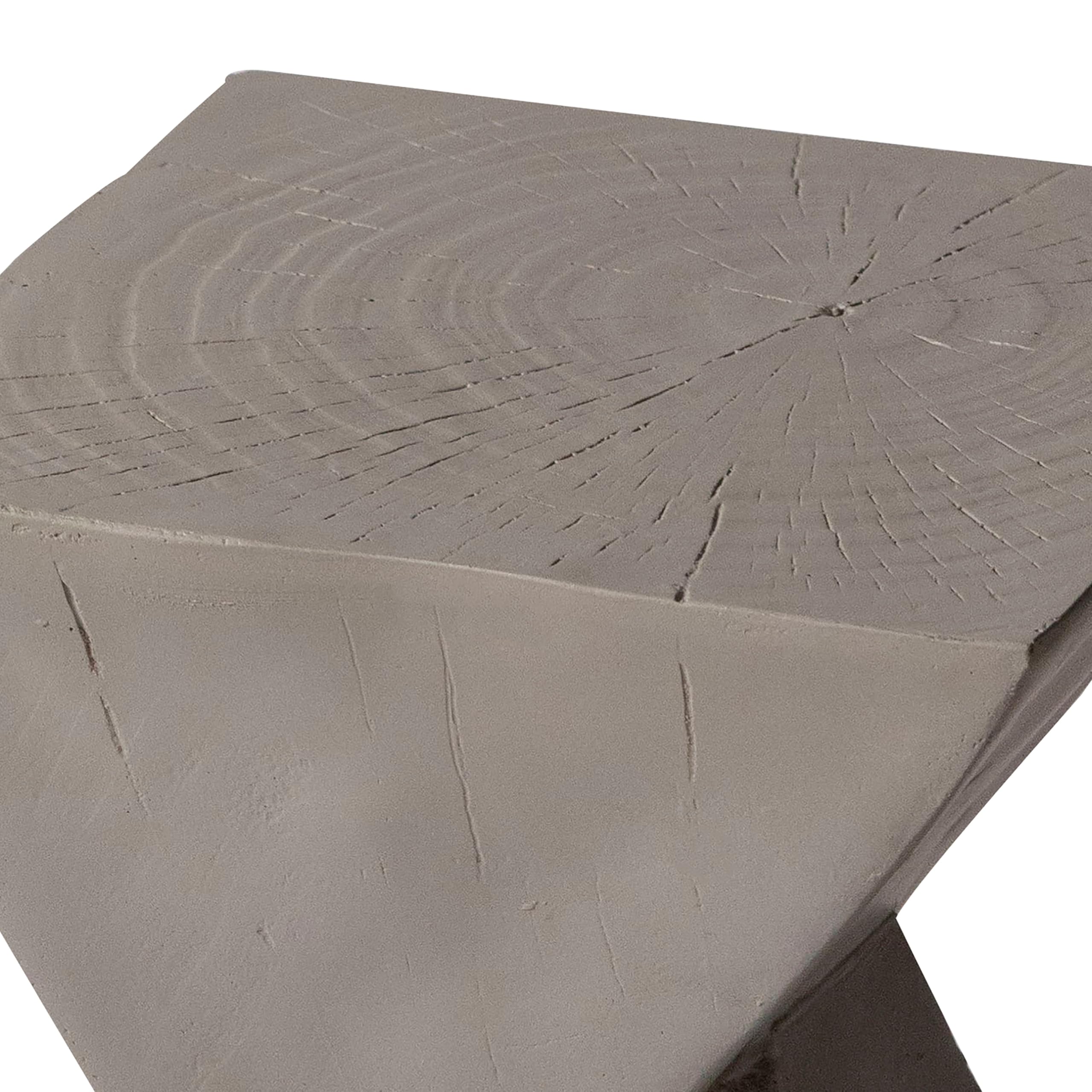 Modern Square Fiberstone Side Table - Grey