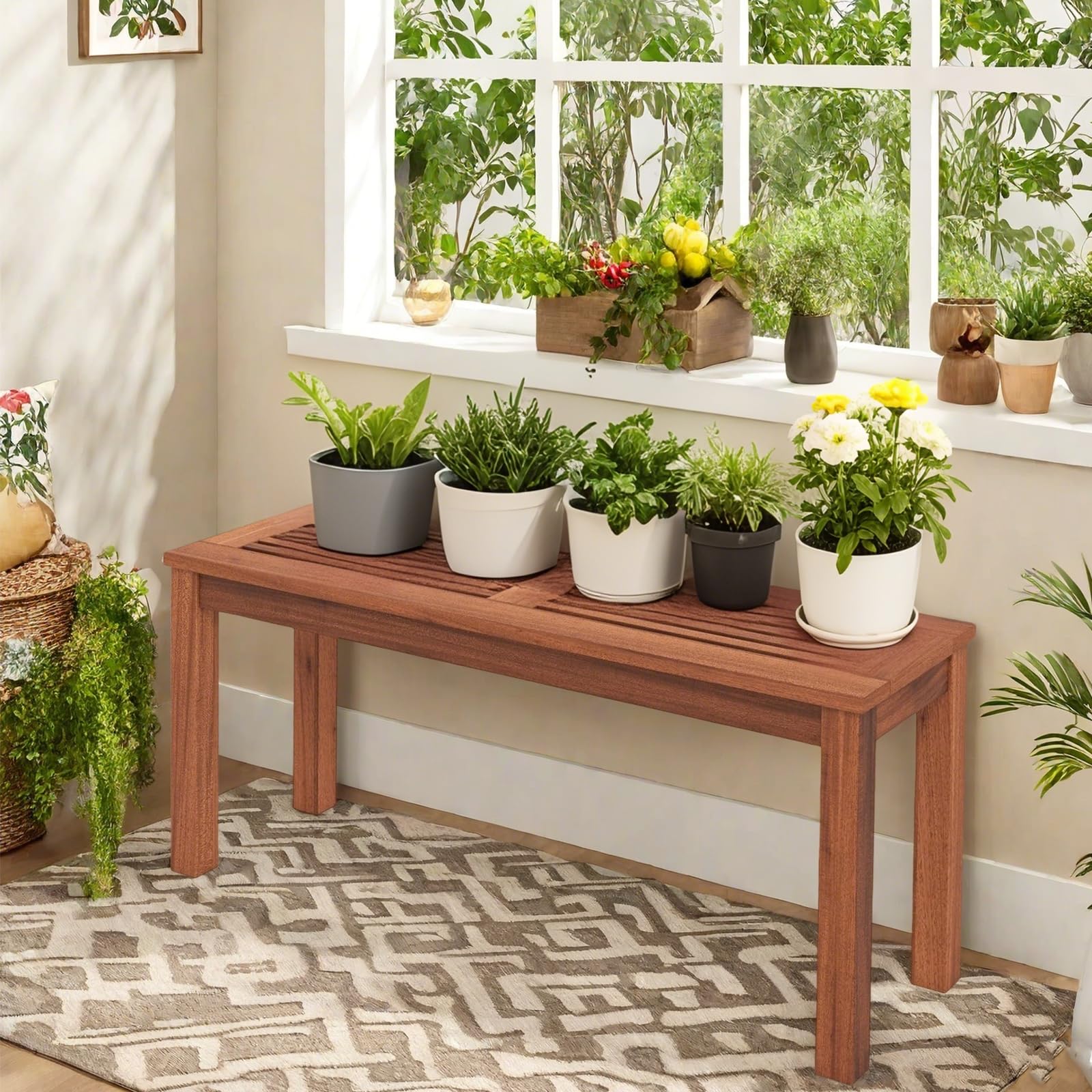 Wooden Outdoor Bench 2-Person