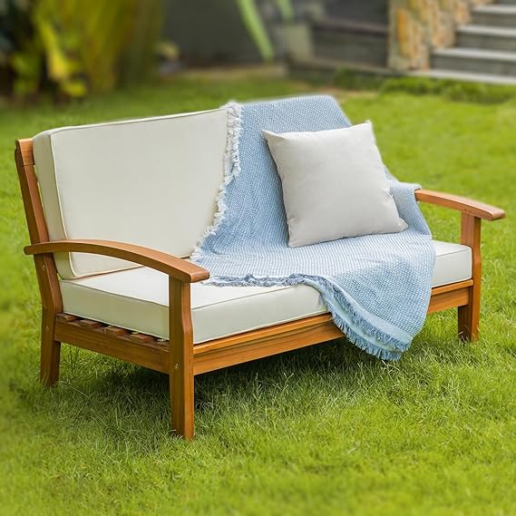 Laurent Acacia Outdoor Loveseat with Cushions