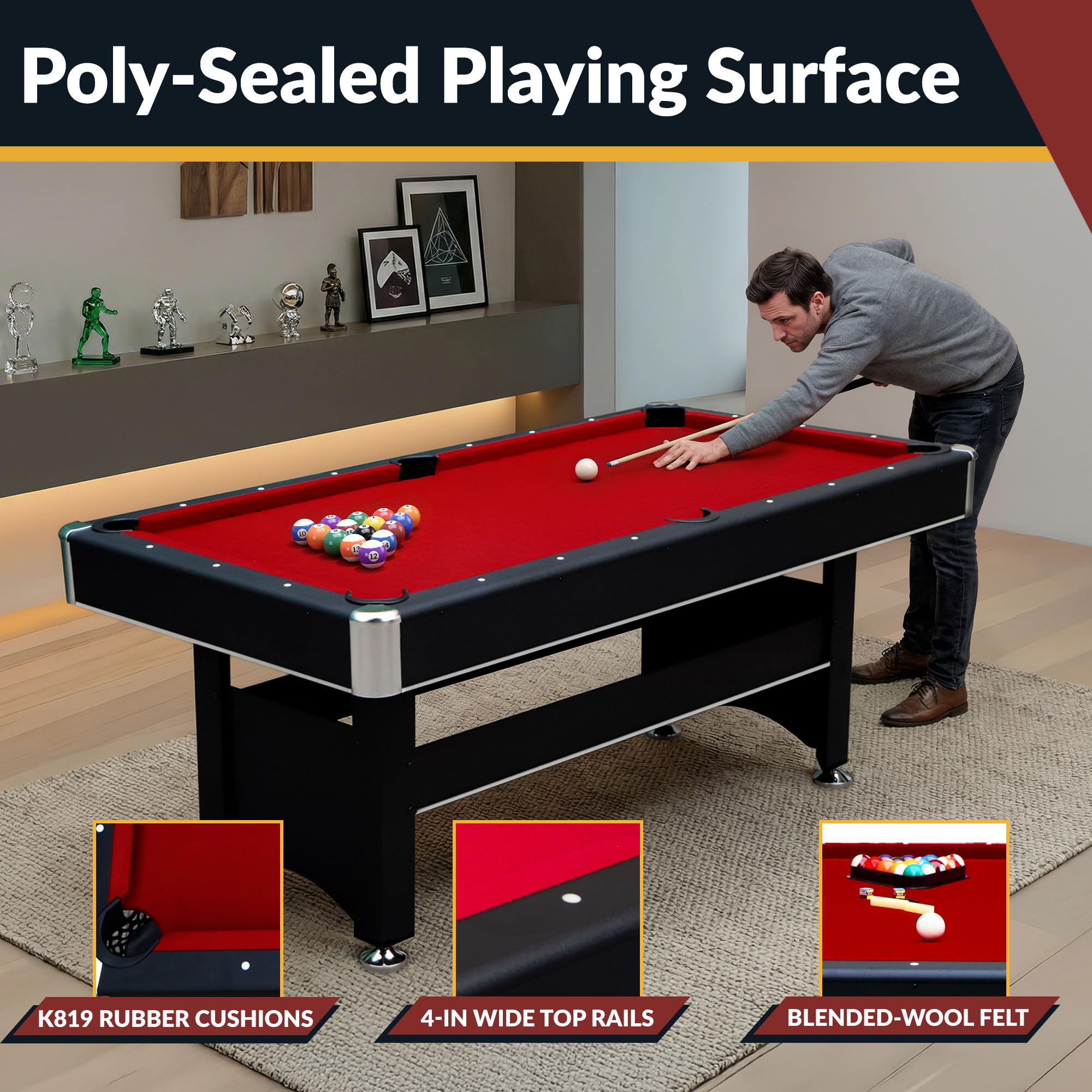 6ft Pool & Table Tennis Combo Table