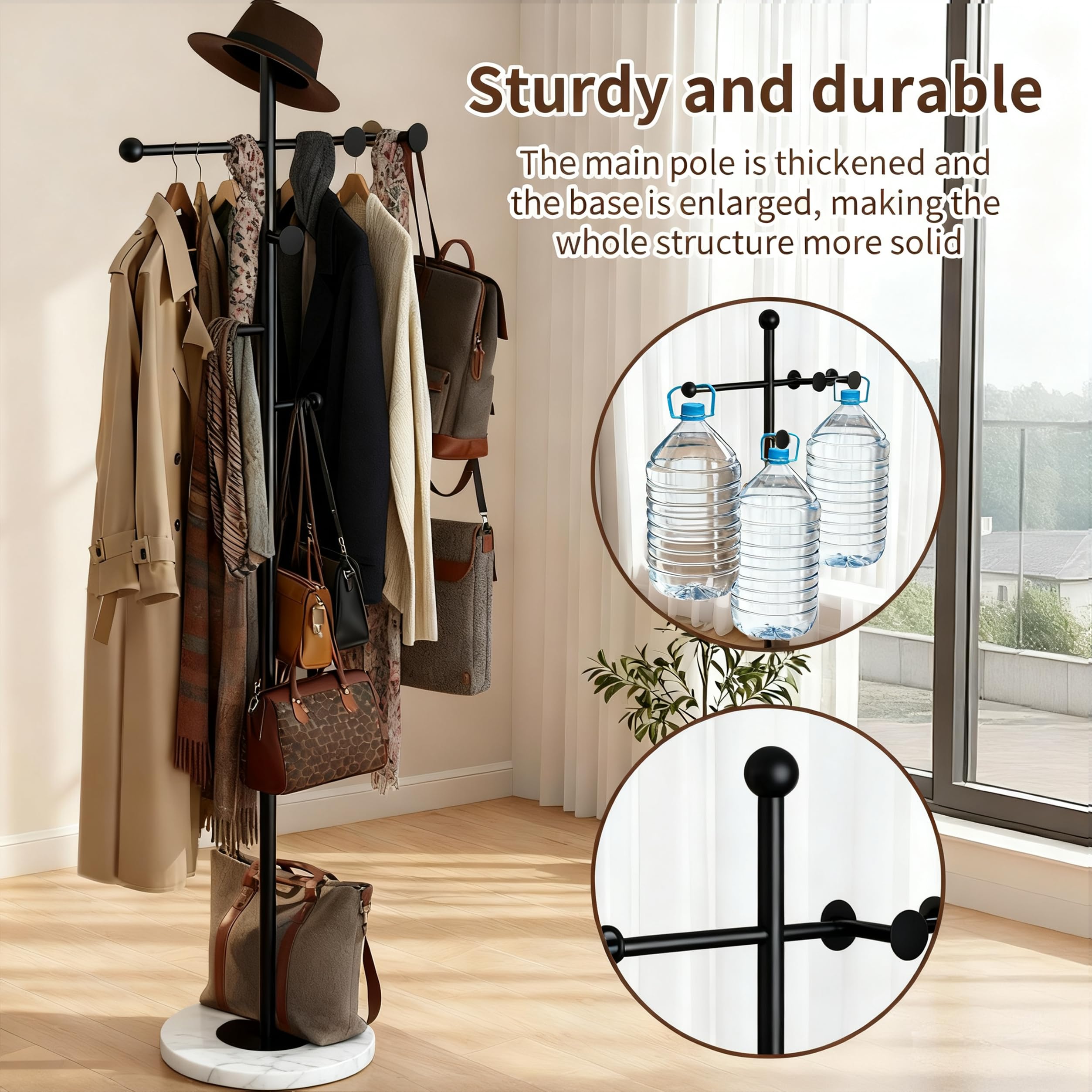 Modern Coat Rack with Marble Base