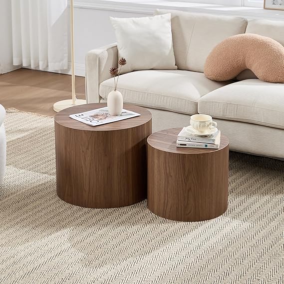 Round Nesting Coffee Tables Set of 2
