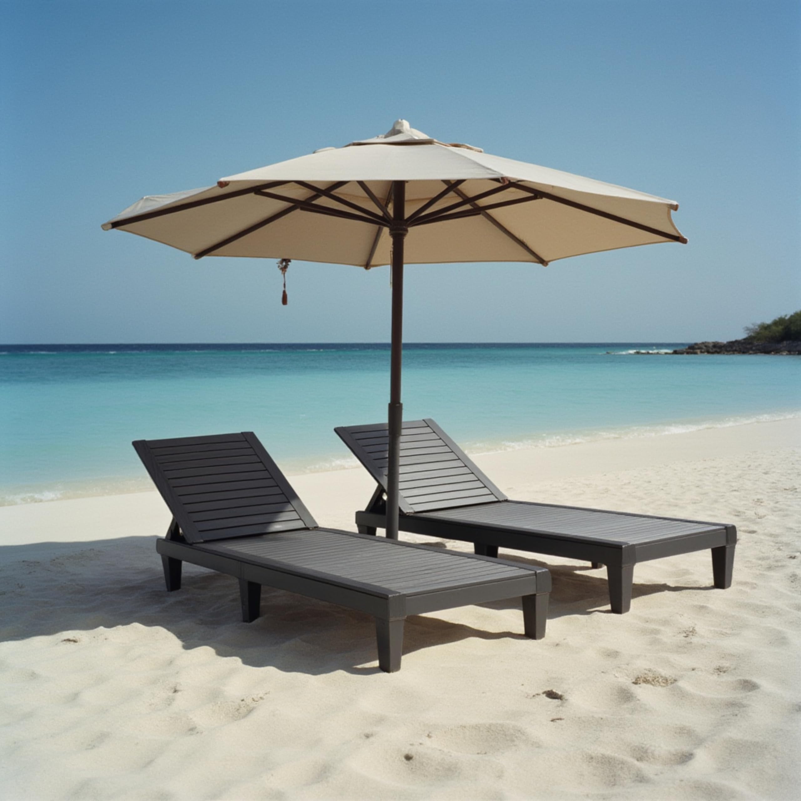 Black Chaise Lounge Chair Outdoor Set of 2 - 5-Position Adjustable