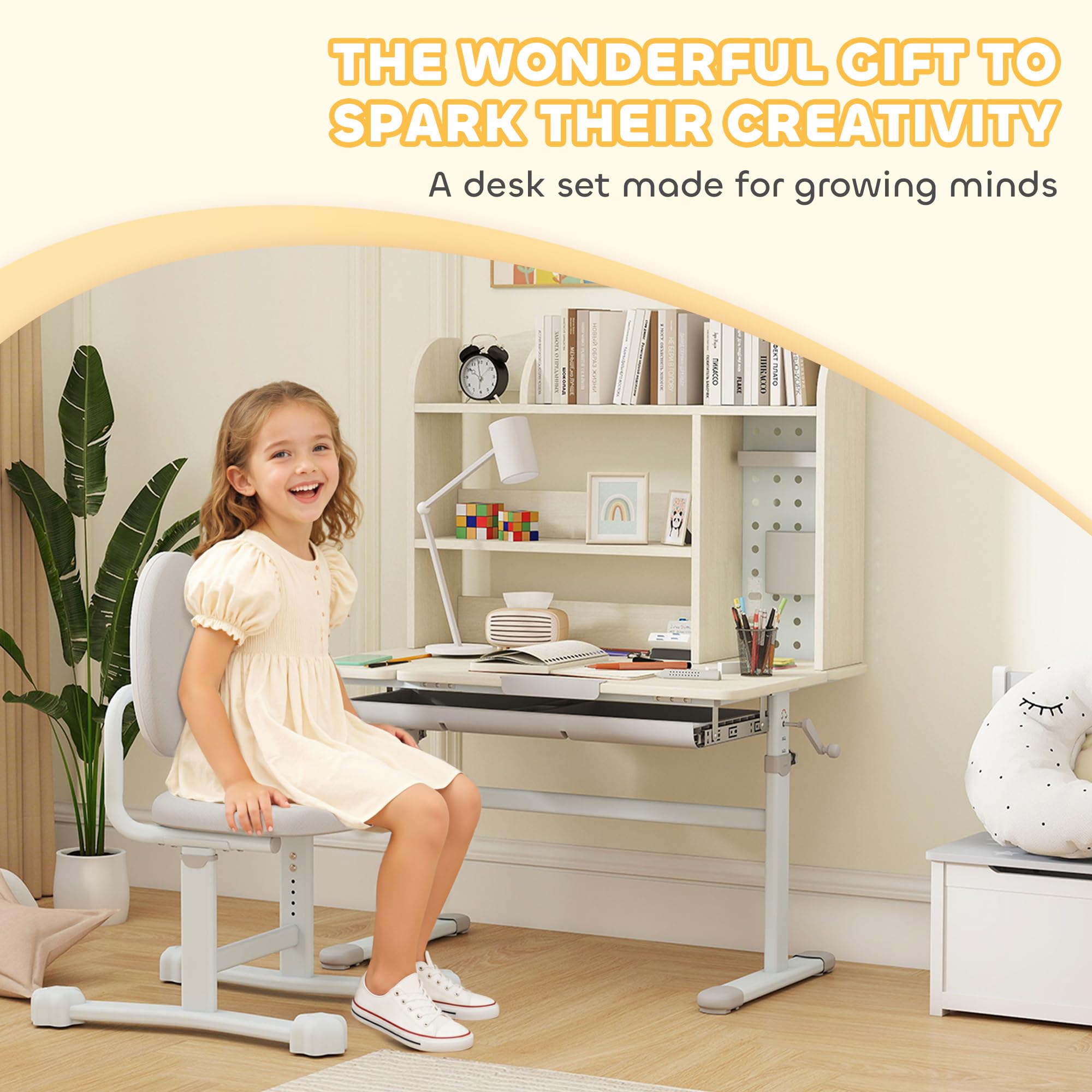Adjustable Kids Desk and Chair Set