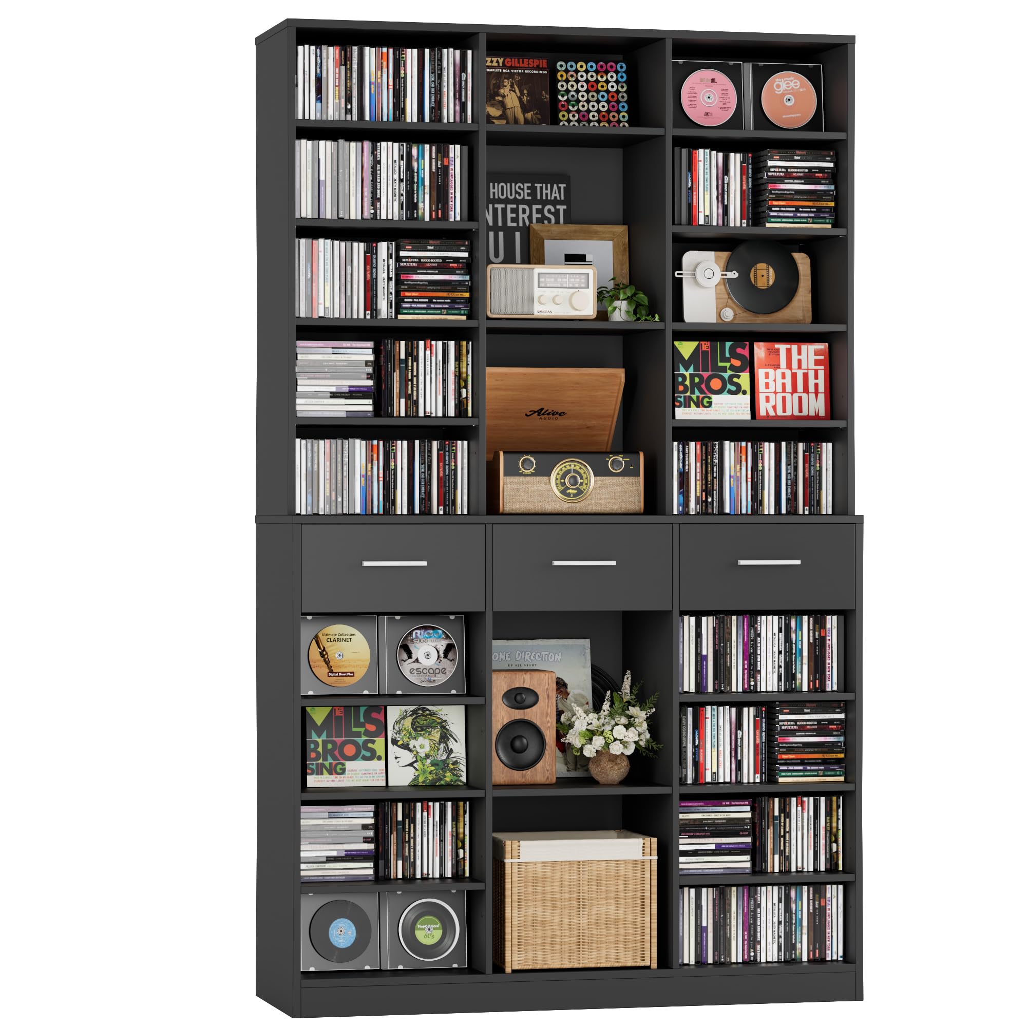 75" Tall Bookshelf with Drawers