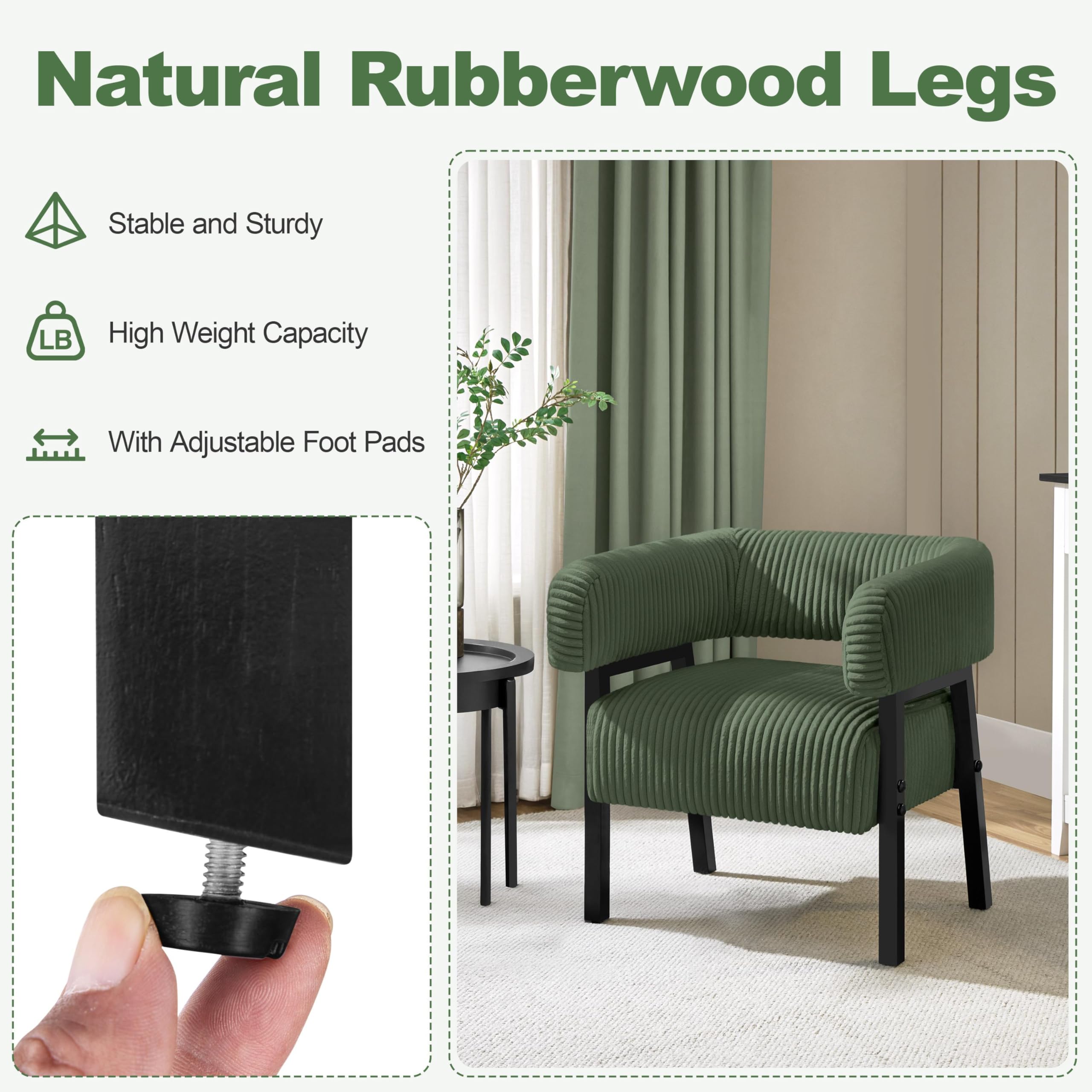 Corduroy Barrel Accent Chair Set of 2