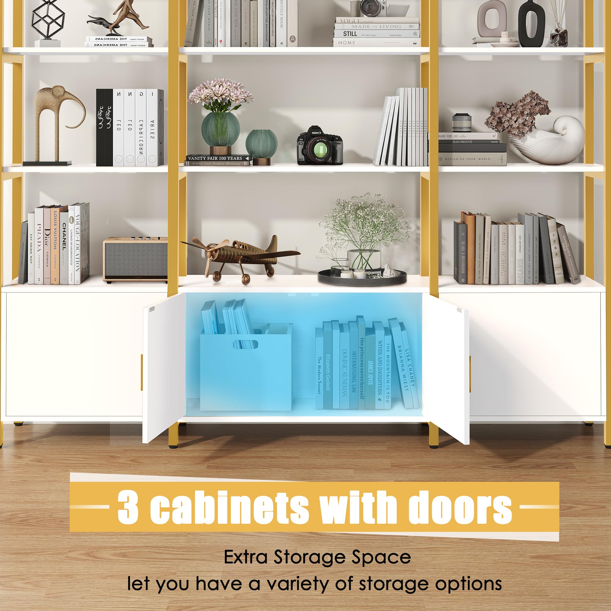 Arched Bookshelf with Storage