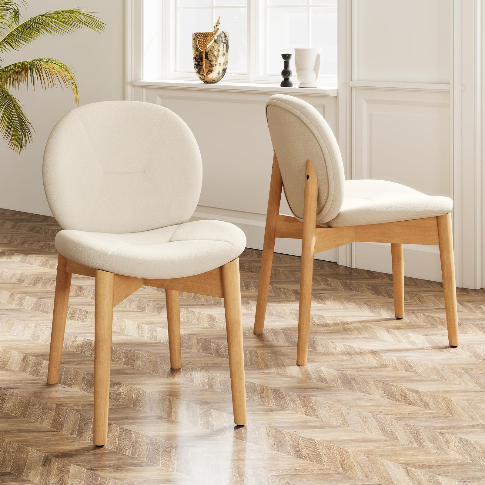 Modern Boucle Dining Chairs Set of 4