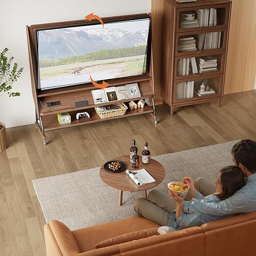 Rolling TV Stand with Wheels 40-60 Inch Height Adjustable