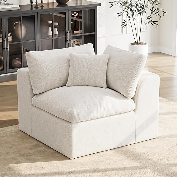 108 Inch L-Shaped Sectional Sofa with Ottoman