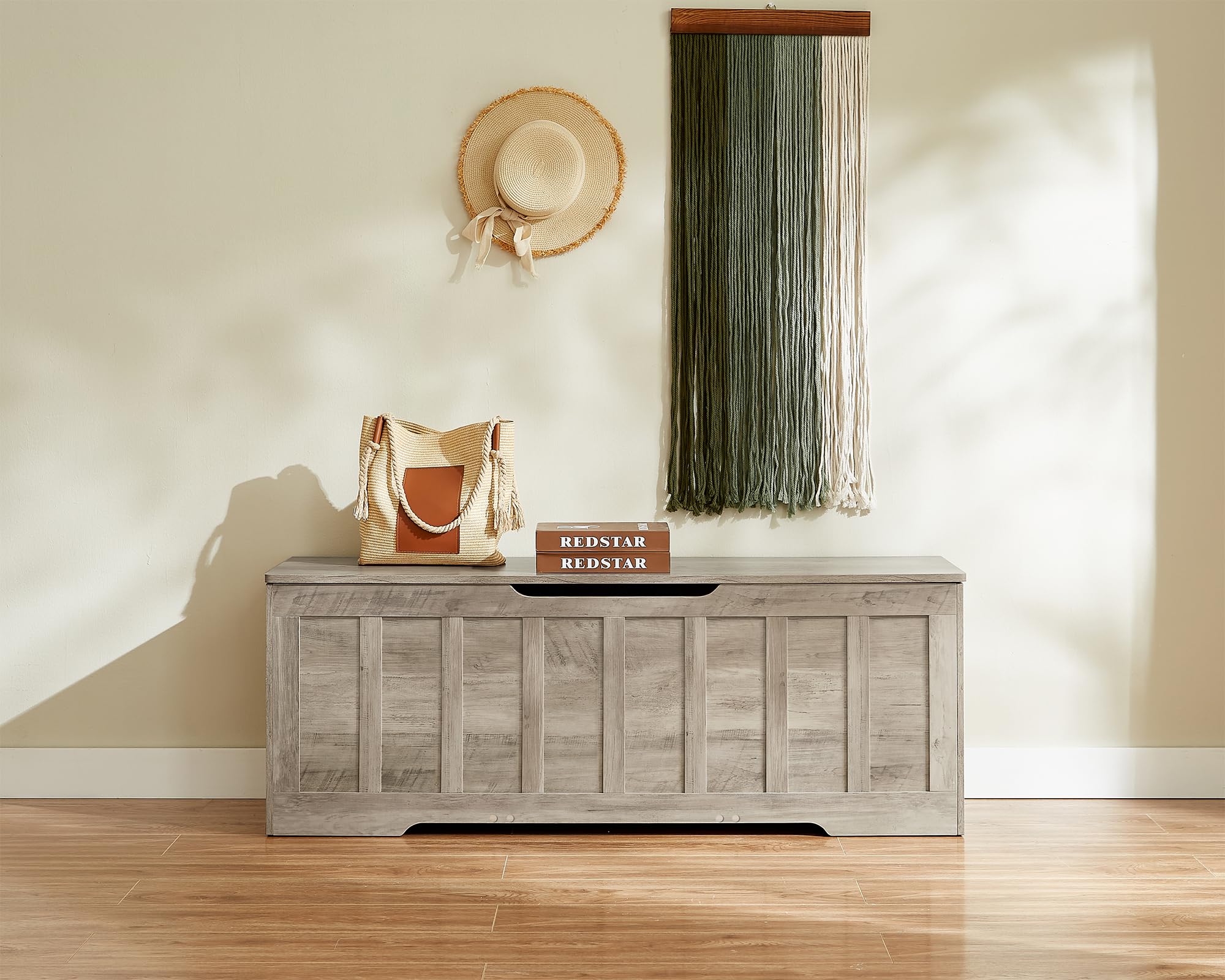 Extra Large Storage Bench with Safety Hinges