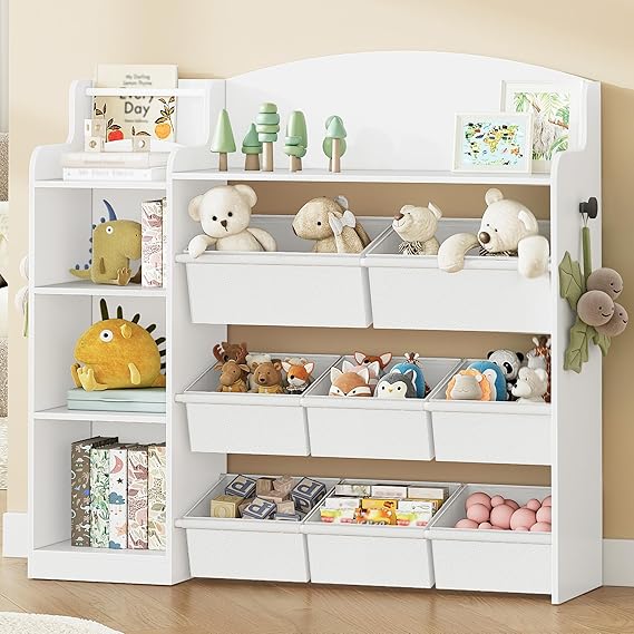 Multi-Function Kids Storage Organizer with Bookshelf