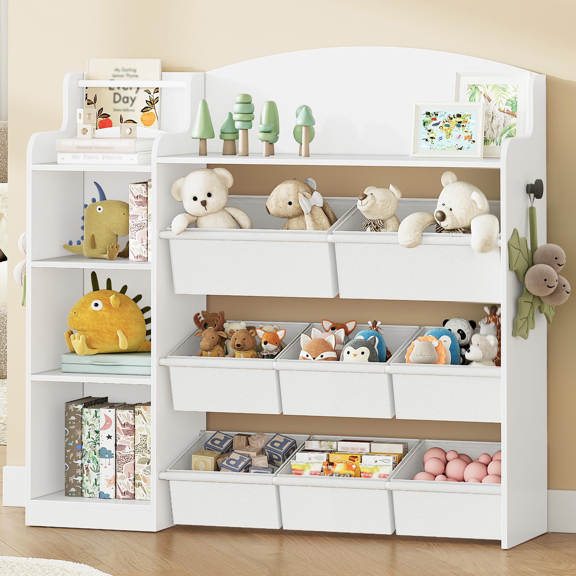 Multi-Function Kids Storage Organizer with Bookshelf