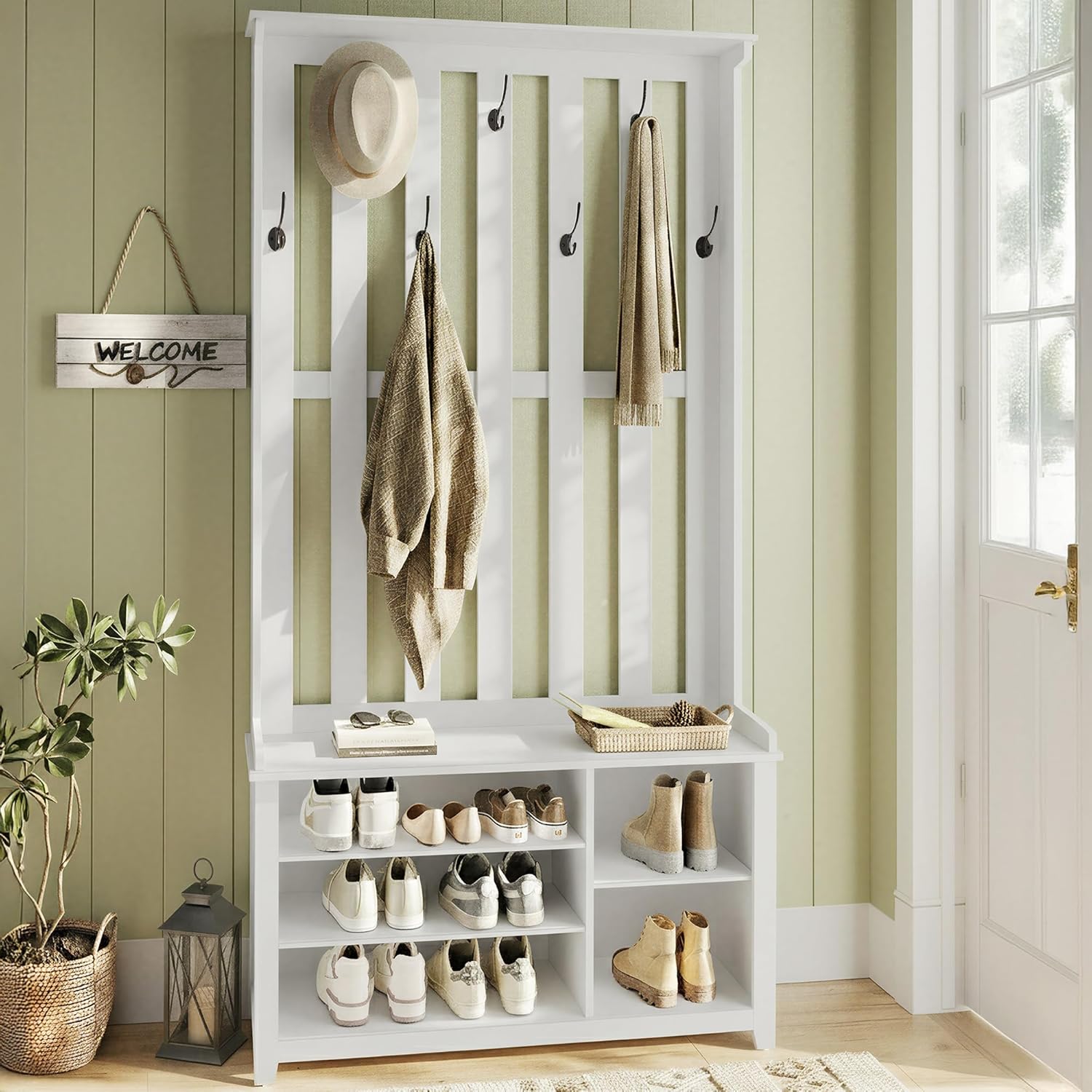 Hall Tree with Bench and Shoe Storage