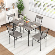 5-Piece Dining Table Set with Metal Frame