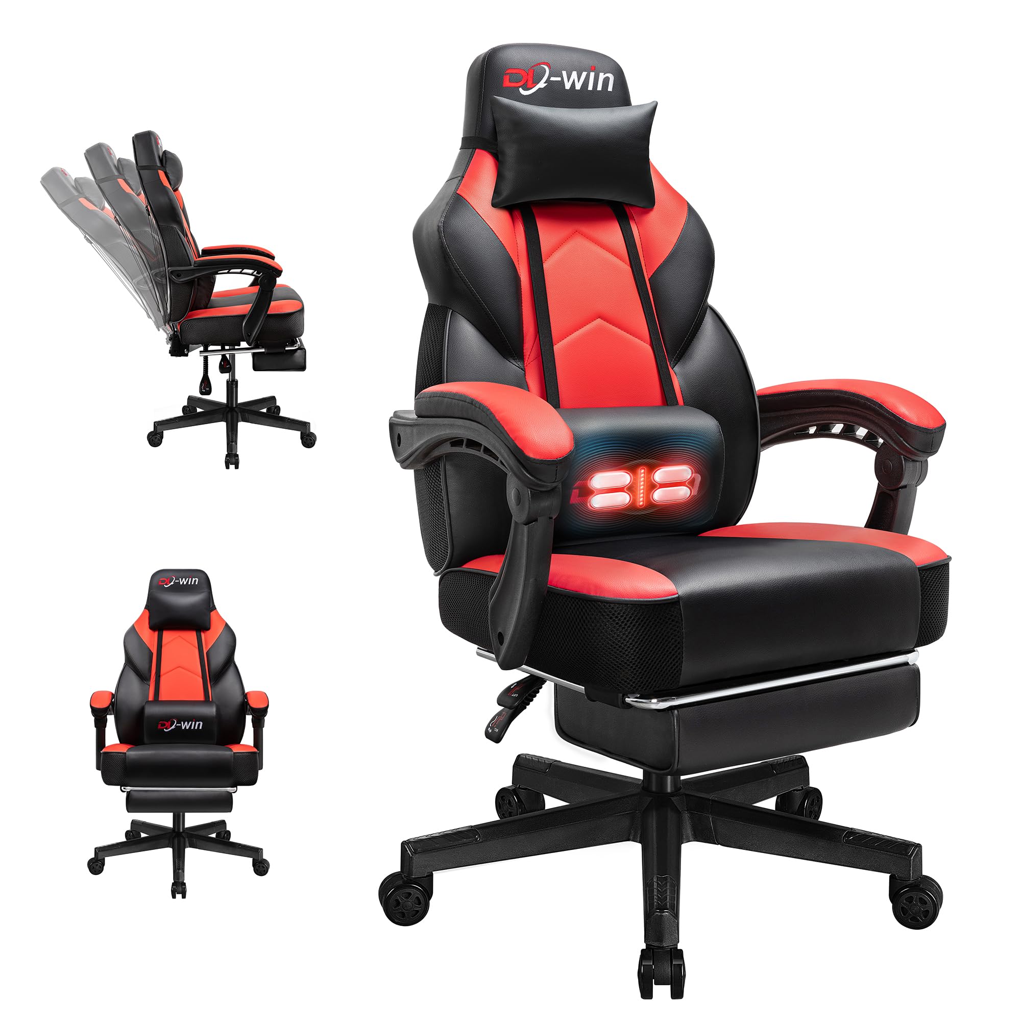 Ergonomic Gaming Chair with Footrest