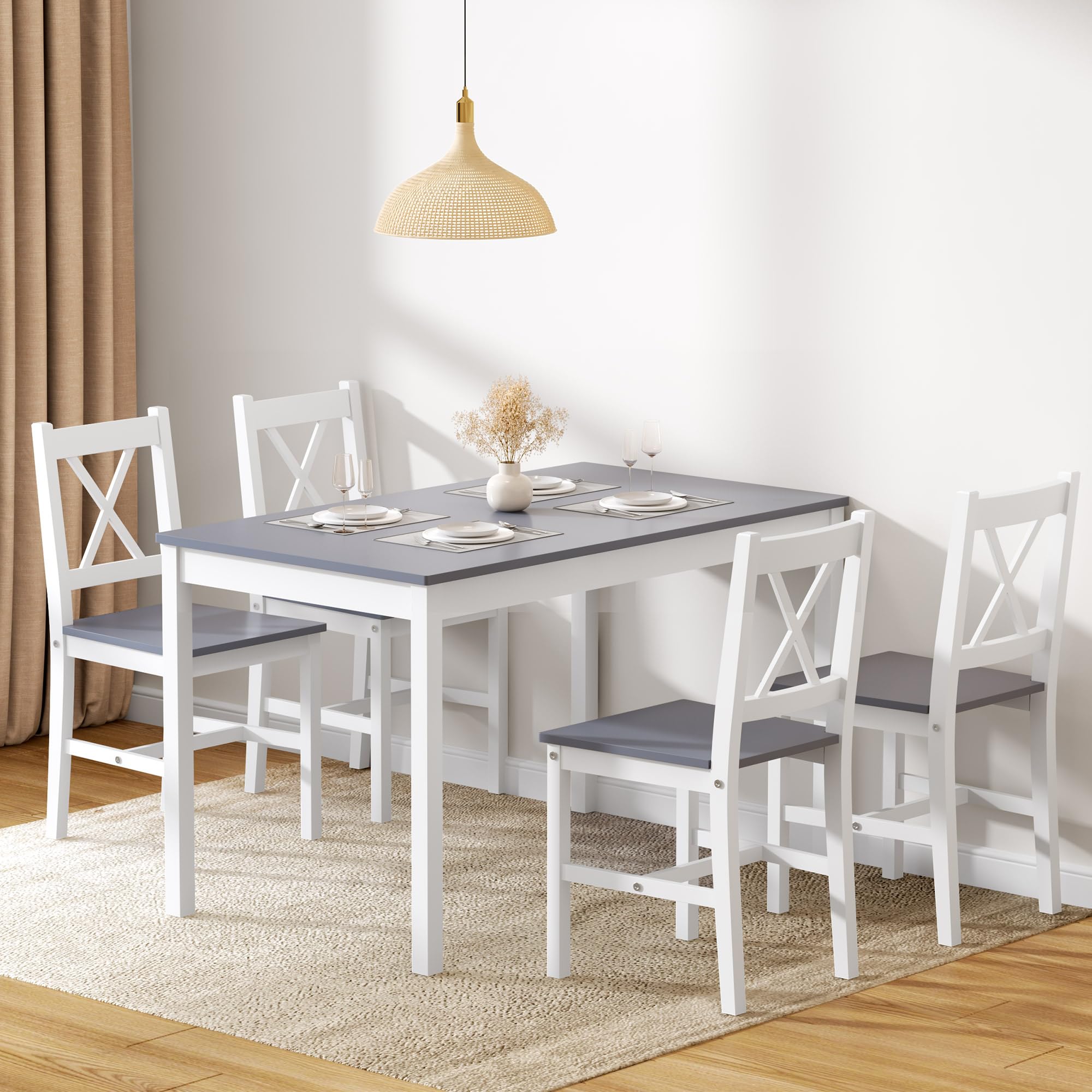 5-Piece Dining Table Set with 4 Chairs