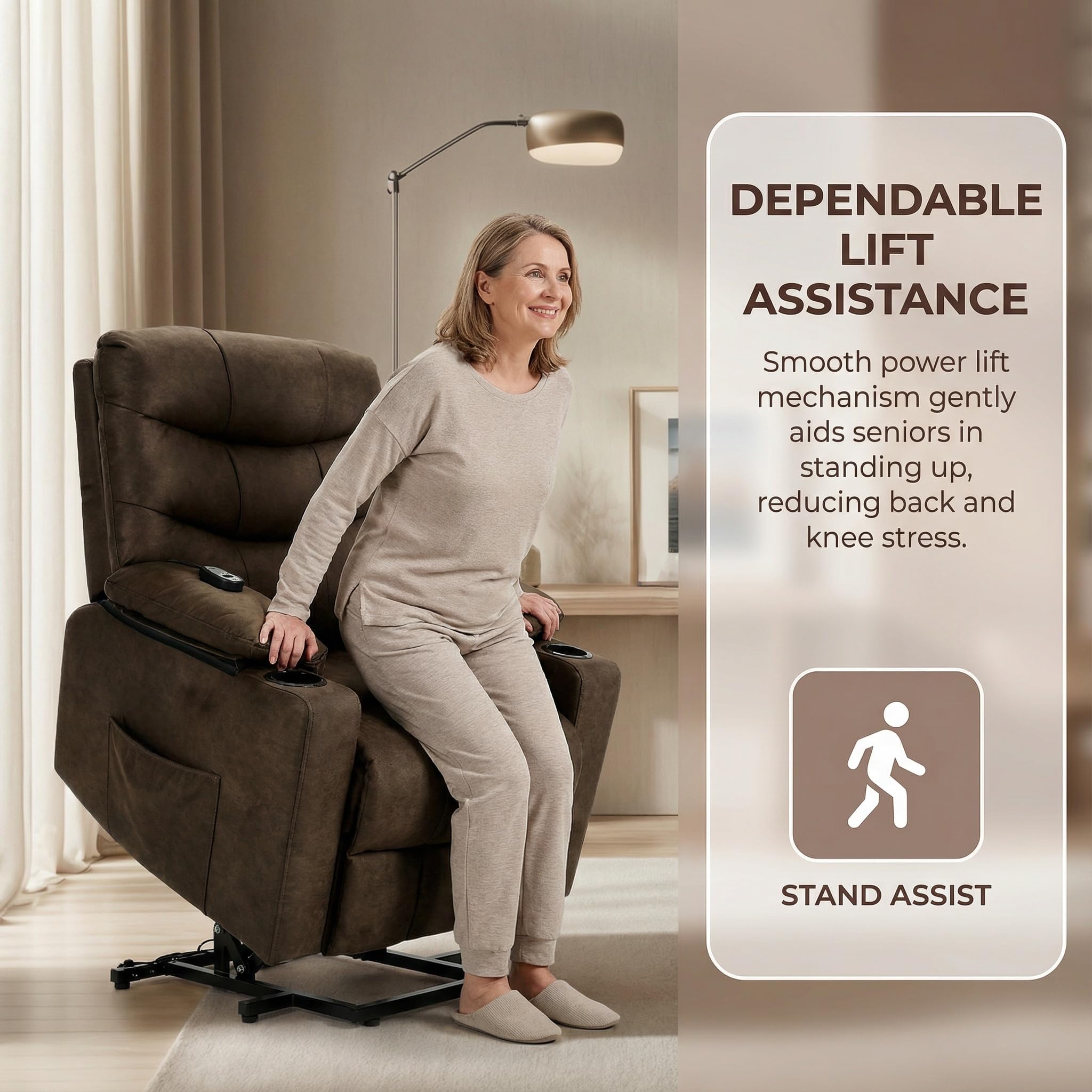 Power Lift Recliner Chair with Massage and Heat