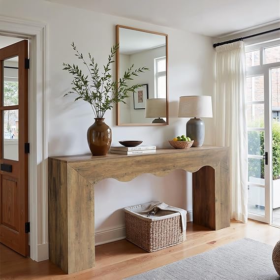 63" Farmhouse Console Table with Storage