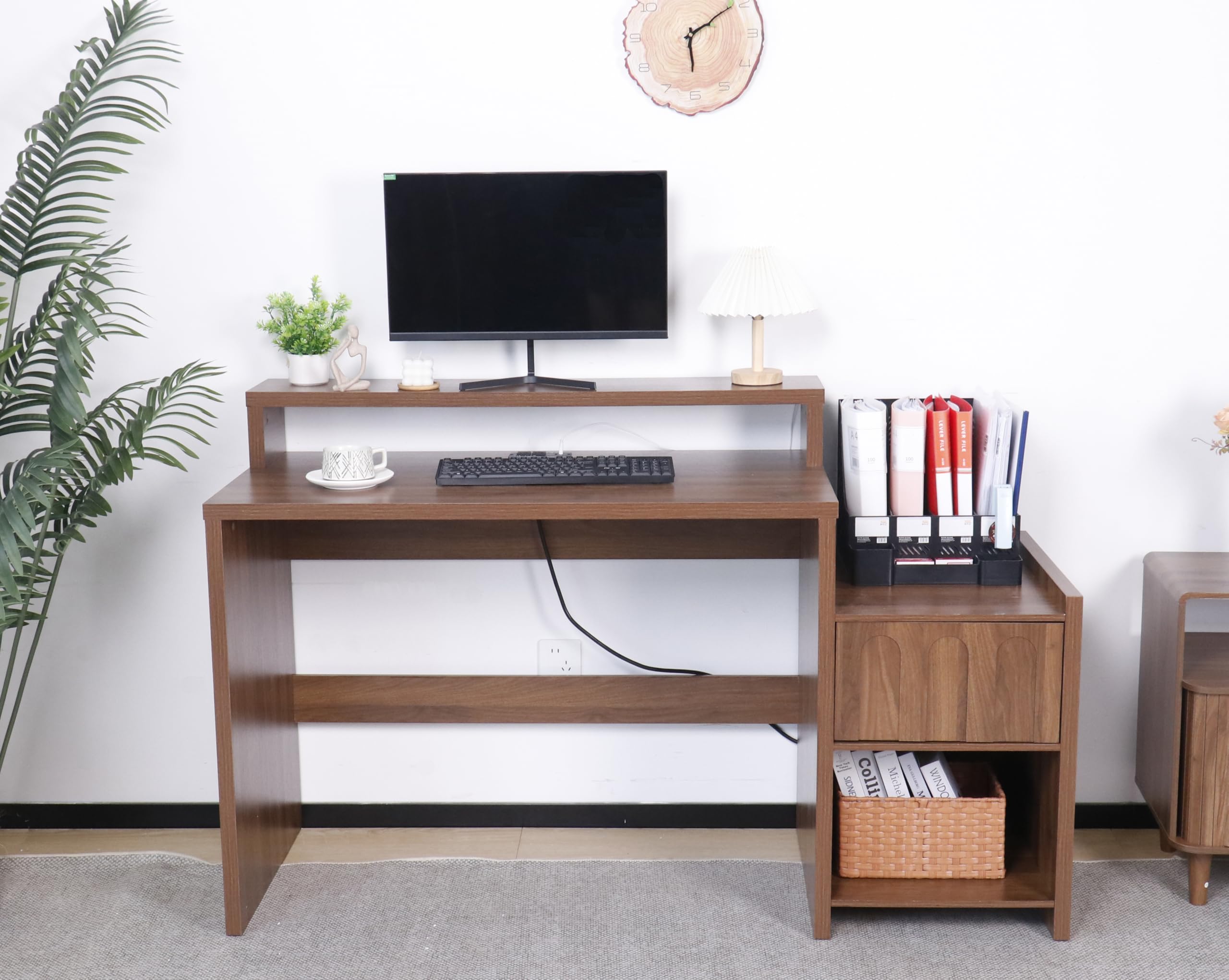 Executive Desk with Drawer and Printer Shelf