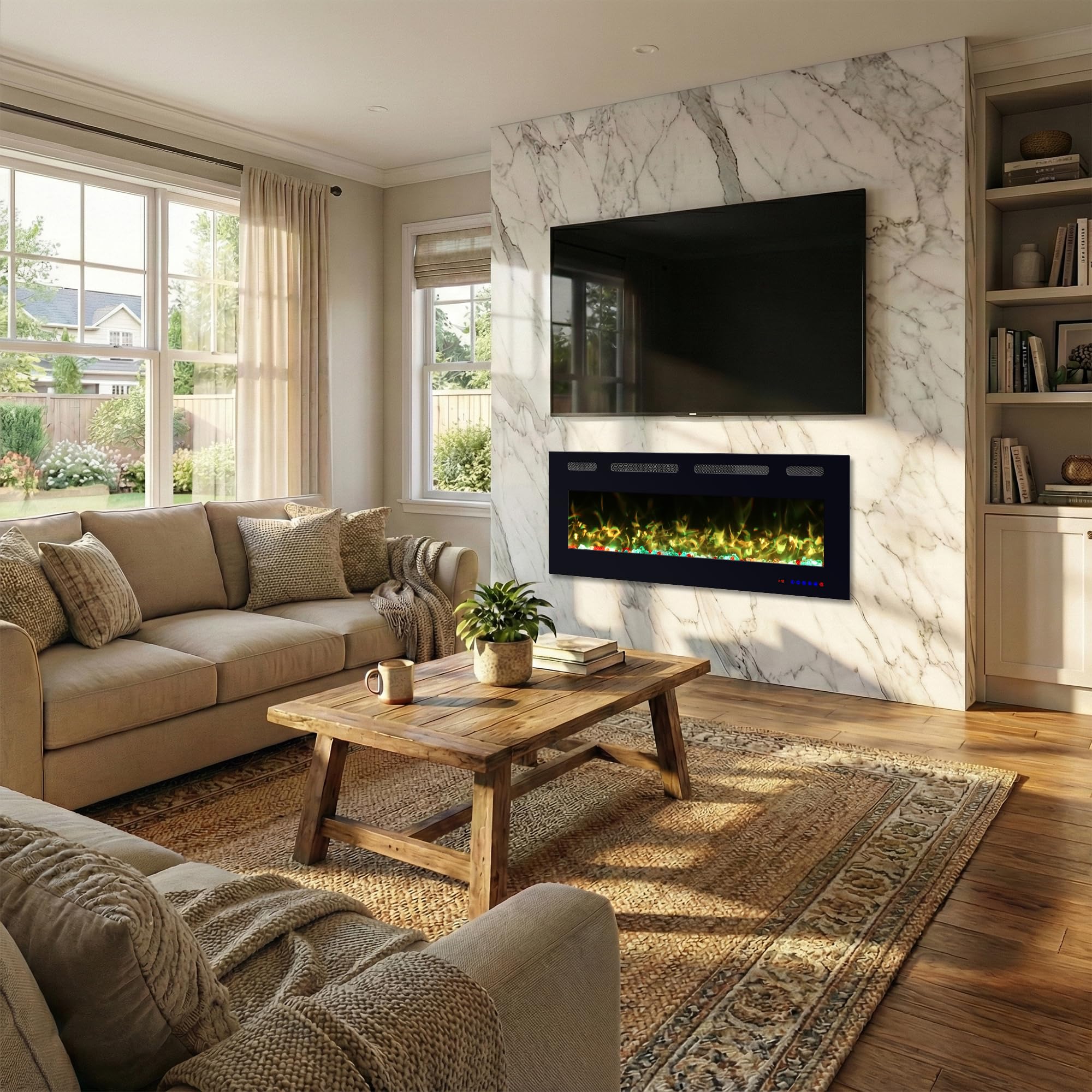 42 Inch Electric Fireplace Heater with Remote Control