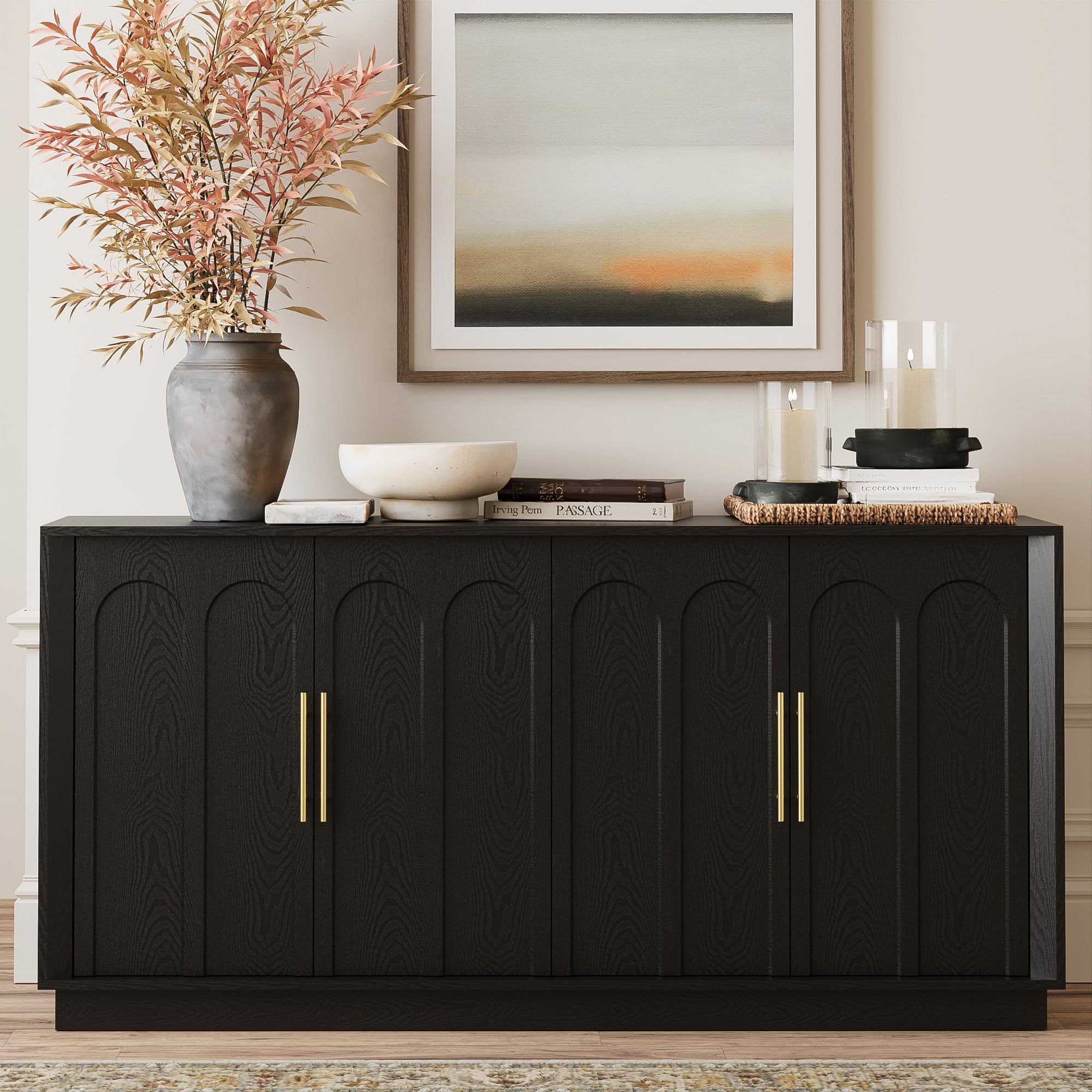 Modern Sideboard Buffet Cabinet with Arched Doors