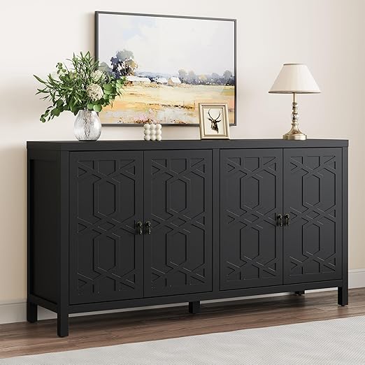 Modern Sideboard Buffet Cabinet 60" Forest Green