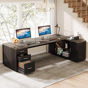 L-Shaped Executive Desk with Storage