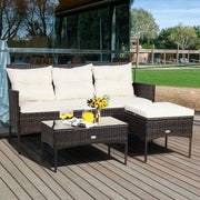 3-Piece Outdoor Rattan Conversation Set