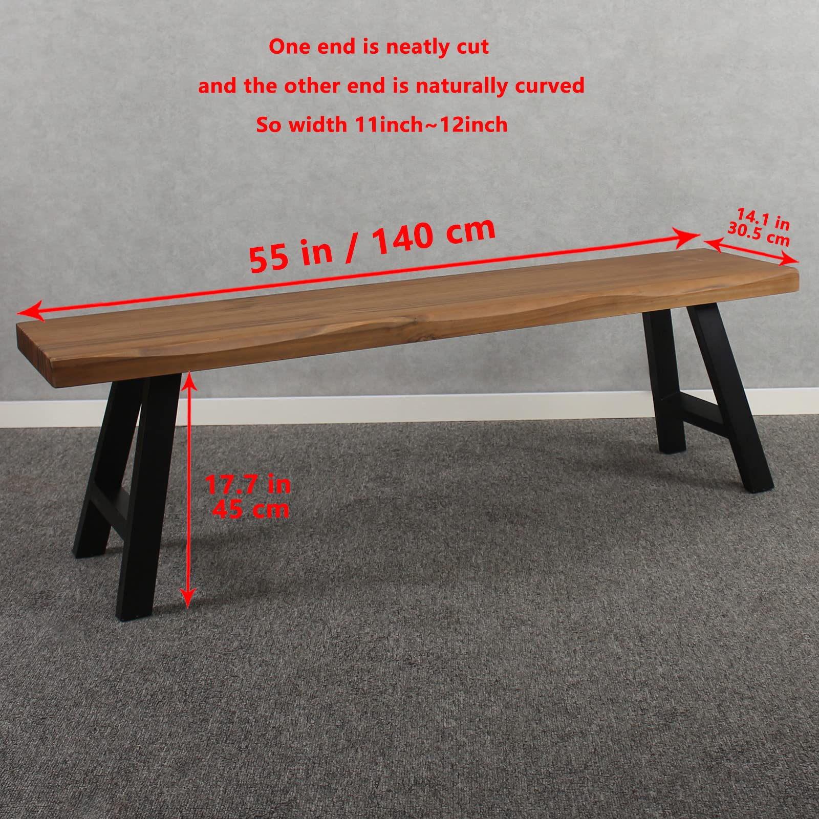 Outdoor Solid Wood Bench 48 Inch