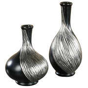 Textured Swirl Decorative Table Vases Set of 2
