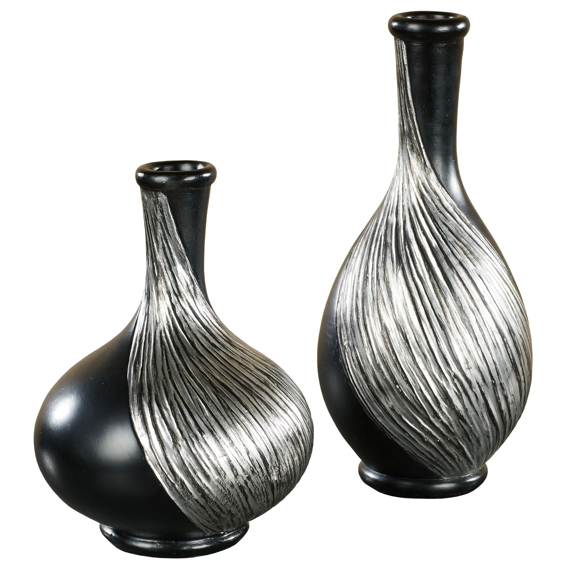 Textured Swirl Decorative Table Vases Set of 2