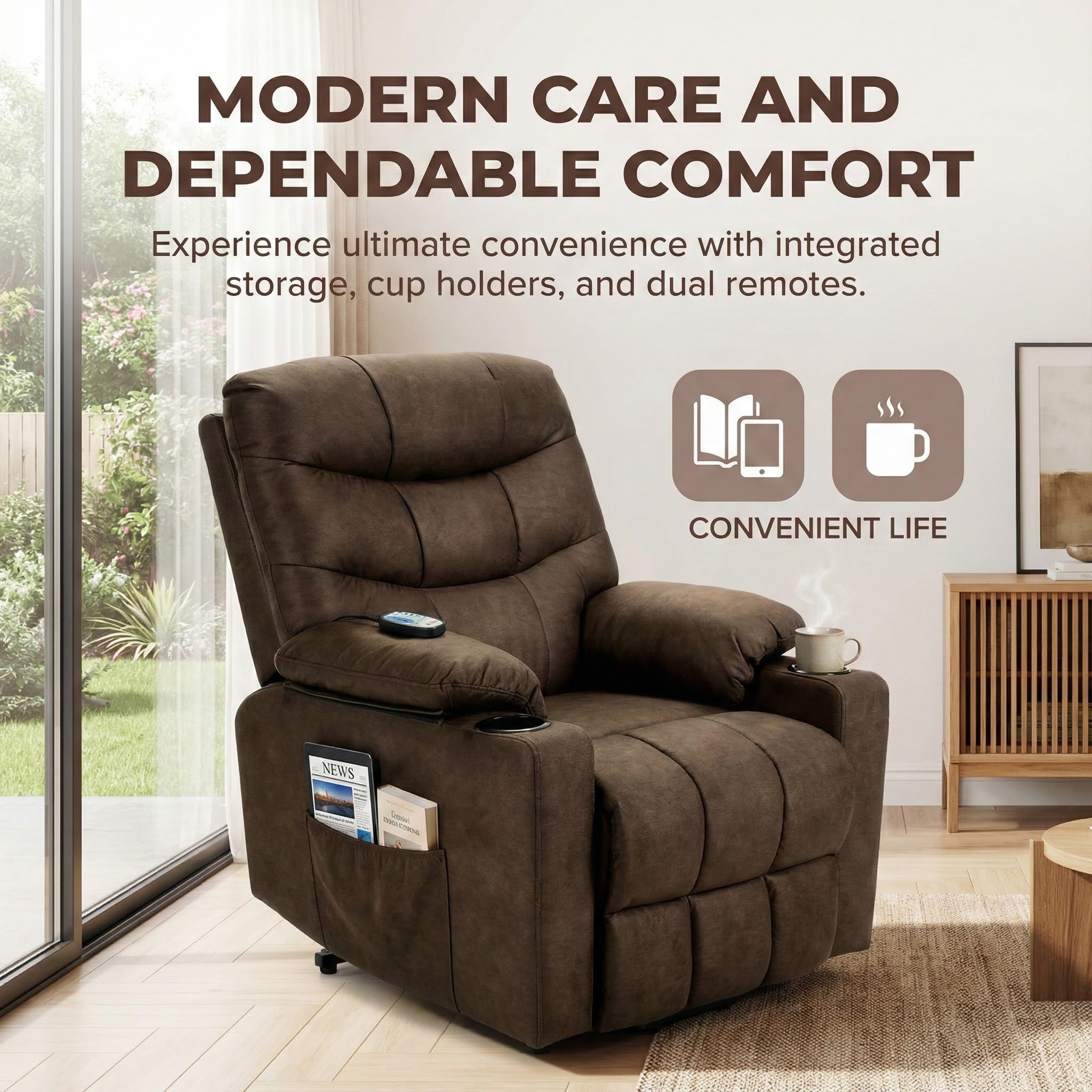 Power Lift Recliner Chair with Massage and Heat