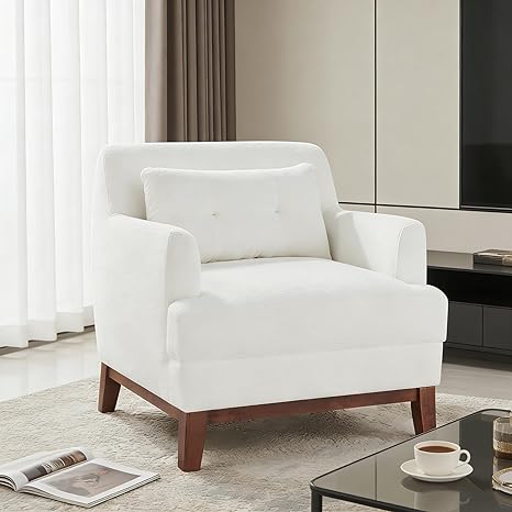 Terry Fabric Accent Chair with Cushion
