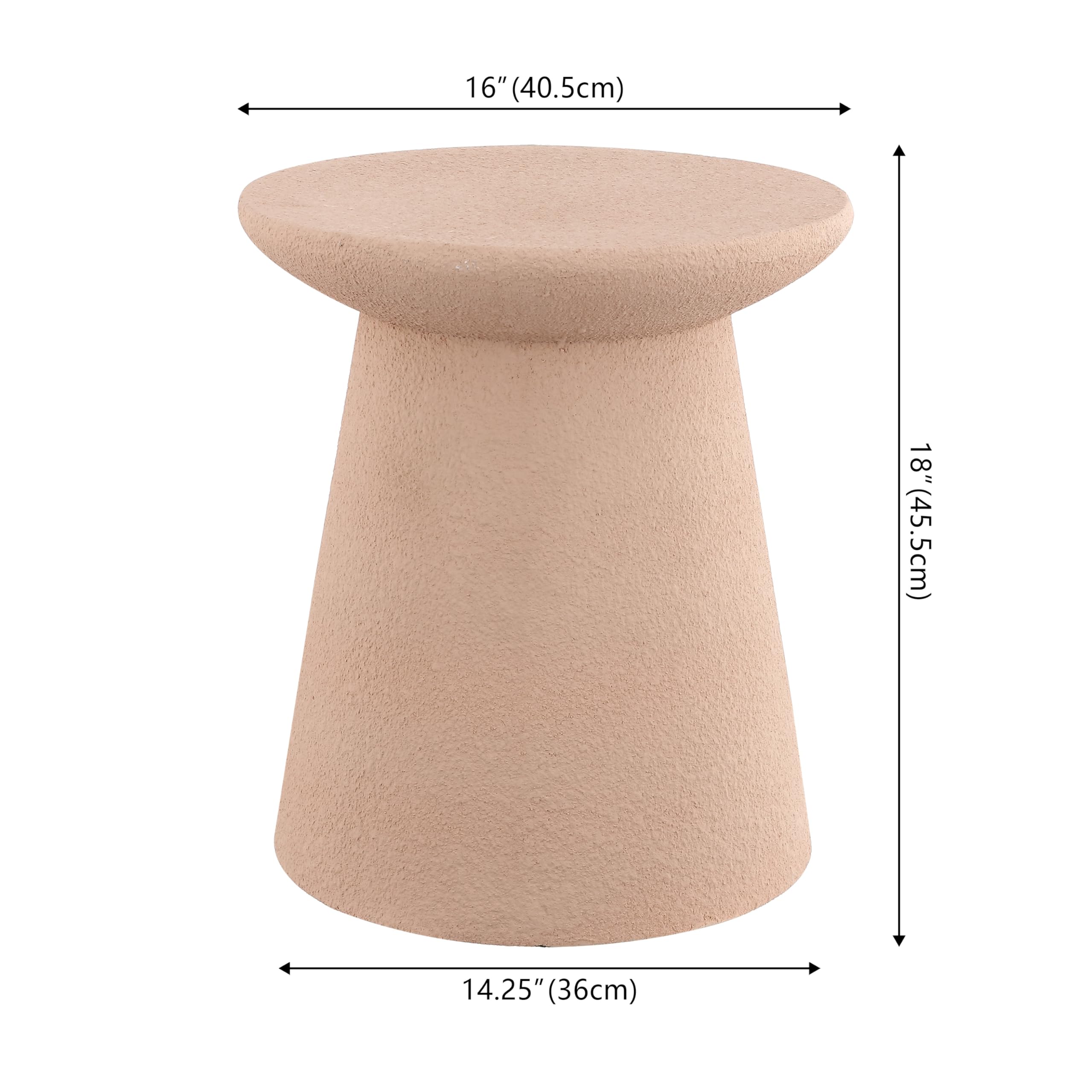 Pink Frosted Minimalist Drum Accent Table 18"