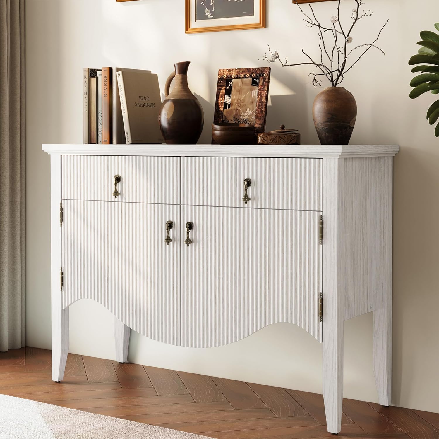 40" Retro Fluted Buffet Cabinet with Storage