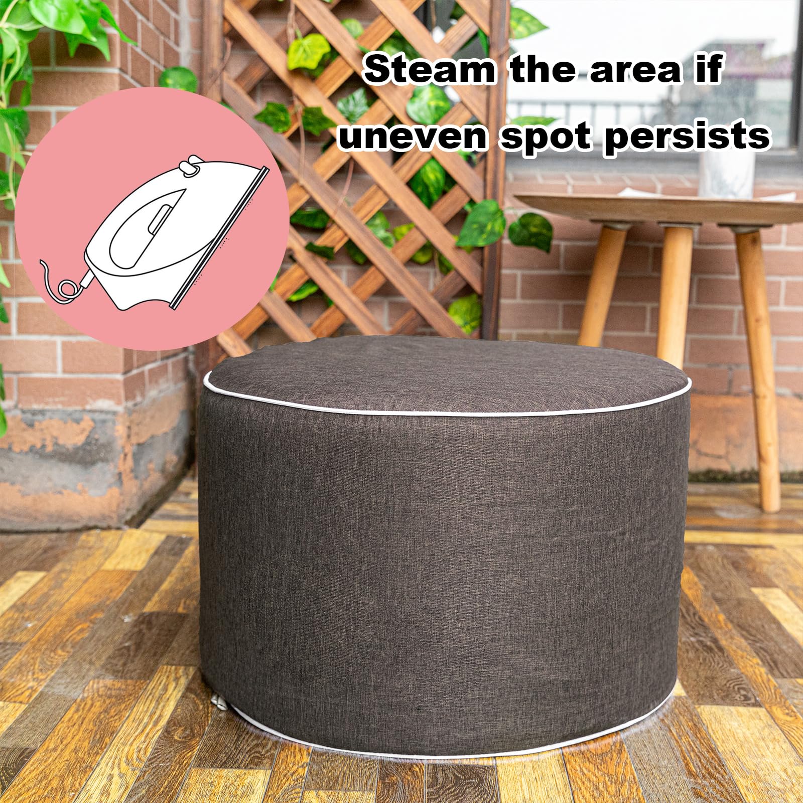 Round Outdoor Ottoman Footrest
